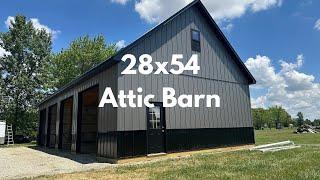 28x54 pole barn garage with attic trusses - Summer came early on this post frame ️