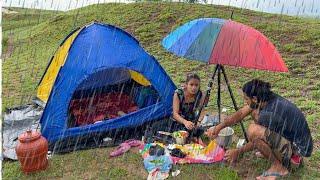 Camping in heavy Rain & wind Storm ️ | camping in mountain | camping in non stop heavy rain ️