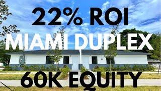 Miami Investment Property | Miami Duplex with 22% ROI and 60k in equity | Numbers breakdown