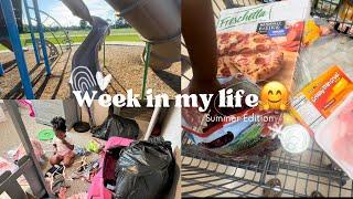 Decluttering my toddlers closet | Grocery store run| Mobile home living | V. L. O. G