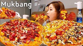 맵단조합 4가지맛 피자 상상도 못한 조합ㄴㅇㄱ‼ 고기 폭탄 피자+별빛청하 PIZZA CHICKEN MUKBANG ASMR EATINGSHOW REALSOUND 먹방