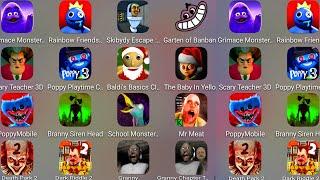 Grimace Monster Scary Survival,Poppy Playtime Chapter 3,Death Park 2,Mr Meat,Garten Of Banban 4.....