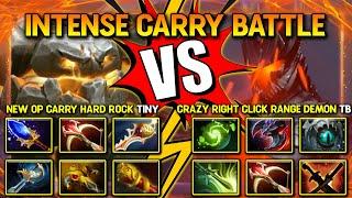 INTENSE CARRY BATTLE | New OP Carry Hard Rock Tiny Vs. Crazy Right Click Range Demon Terrorblade