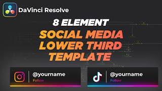 8 Social Media Lower Third Template | Davinci Resolve 18