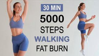 5000 STEPS IN 30 Min - Walking FAT BURN Workout to the BEAT, Super Fun, No Repeat, No Jumping