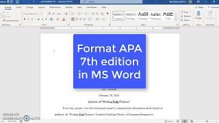 APA 7th edition in MS Word