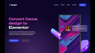 Convert Canva Template to Elementor Template Dessign