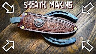 MAKING A LEATHER SHEATH | For A Forged Horseshoe Knife | Leather Craft