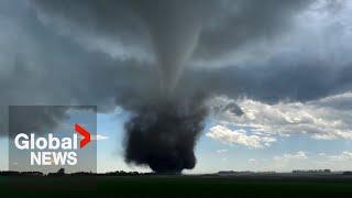 Alberta tornado: Storm chaser captures twister’s path of destruction