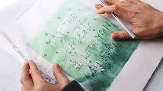 How to letter on watercolor paper without a lightpad, The Aloha Studios