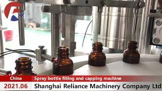 Servo control automatic spray pump glass bottle filling capping machine