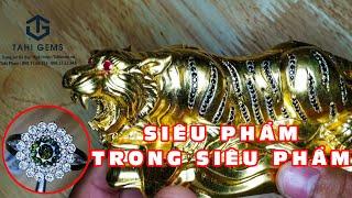 Tahi 2760 2785 - Mặt dây chuyền đá topaz và mãnh hổ 3D đúc vàng | TahiGems - Tahi Phạm