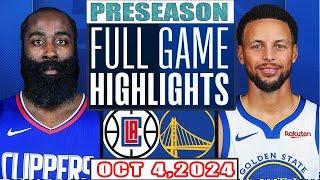 Golden State Warriors vs Los Angeles Clippers Full Game Highlights Oct 4,2024 NBA Preseason