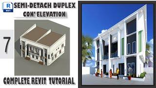 REVIT COMPLETE TUTORIAL : 7 HOW TO CREATE SEMI-DETACH DUPLEX CONTINUE ELEVATION