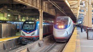 [RF] - Evening Amtrak, NJ Transit, and PATH Trains at Newark Penn Station