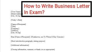 How to Write Business Letter In MBA Exam? Format of Business letters