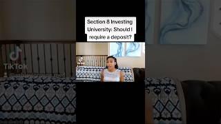 Section 8 Investing University: Should I require a rent deposit? #realestateinvesting #realestate