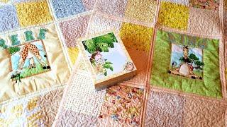 #FabrikaDecoru #patchwork Handmade Twins Patchwork Blankets and Baby Album in a Box "Aina & Pere"