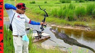 BOWFISHING for Big GATORS!