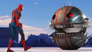 BATTLE OF THE GIANT ROBOT PACMAN VS SPIDERMAN