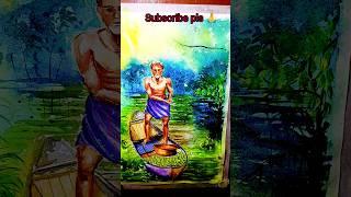watercolor composition ll figures drawing#YouTube shorts#viral video #trending song