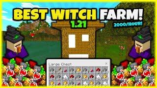 BEST WITCH FARM EVER!! (VERY FAST!) In Minecraft Bedrock 1.21