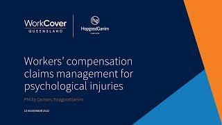 Webinar: Workers’ compensation claims management for psychological injuries