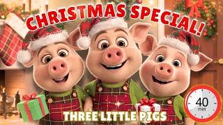 CHRISTMAS Stories of THE THREE LITTLE PIGS! 40MIN #cartoonforkids #3littlepigs #santaclaus