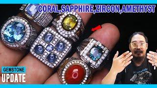 GEMSTONES UPDATE 01102024-ORANGE RED CORAL BLUE BI COLOR SAPPHIRE SRILANKA AMETHYST BRAZIL TSAVORITE