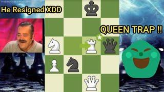 Typical 800 rated chess match "Queen Trap" chess meme ( Baka Mitai )