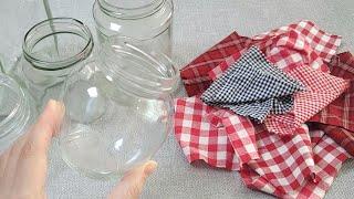 VERY Beautiful! Christmas decoration idea with glass bottle and fabric - Genius recycle crafts - DIY