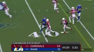 John Wolford Throws Interception to Budda Baker | Cardinals vs Rams