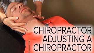 Chiropractic Spinal and Neck Adjustment on a Chiropractor (Female Doctor, Male Patient)