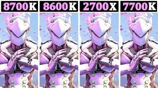 (5Ghz) 8700K vs (5Ghz) 8600K vs (4.2Ghz) 2700X vs (5Ghz) 7700K | Tested 15 Games |