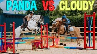 PANDA VS CLOUDY IN A SHOWJUMPING JUMP OFF CHALLENGE!!