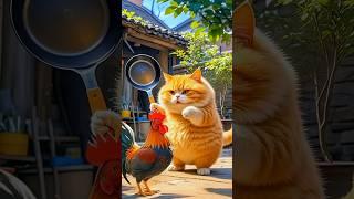 Clever Rooster Defeats All Wild Animals With Funny Tricks  #ai #rooster #cat #shorts