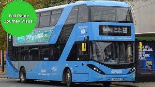 NCT Sky Blue Line 60 Full Route Journey Visual- City, Queen St. to Gedling, Chase Farm | YN18SVE 434