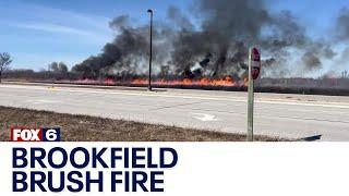 Large Brookfield brush fire breaks out | FOX6 News Milwaukee