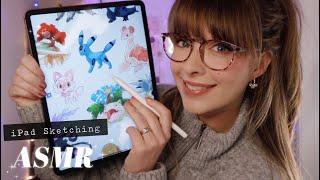 ASMR ️ Drawing Your Shiny Pokémon Ideas!  Relaxing iPad Sketching & Doodling to Fall Asleep to!