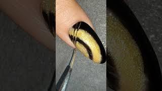 Easy Black Gold Nail art designs #shorts #youtubeshorts #nailart2023 #1minutenailart #notoolsnailart