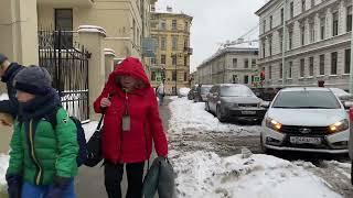 Walk around St. Petersburg. 4k. February 1, 2022