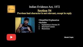 Section 54 of Indian Evidence Act, 1872 | Evidence Act Lecture Series #ivlegal #advocateishankgupta