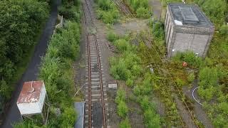 Abandoned railway station and adjacent quarry, Meldon Junction Devon.