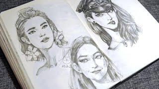 【柯小逸】摸鱼 看照片画大头 人物速写练习5 .Portrait sketching exercises