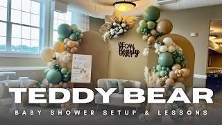 Setup  With Me - Teddy Bear Themed Balloon Backdrop and Centerpieces