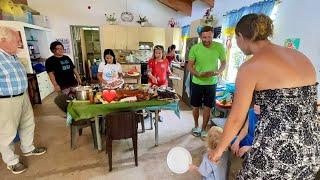 MY FAMILY FIRST TIME IN FILIPINO BIRTHDAY PARTY! EATING LECHON BABOY IN FIESTA!