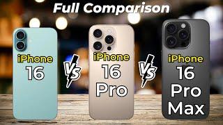 iPhone 16 Pro Max vs iPhone 16 Pro vs iPhone 16  Real Specs Comparison