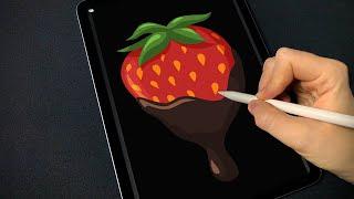 Рисуем клубнику в Procreate - Уроки рисования на iPad для начинающих