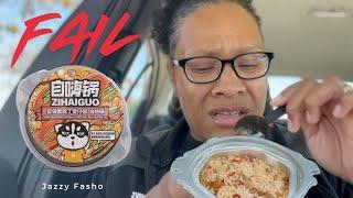 TRYING A NEW SELF HEATING RICE POT | COOKING IN THE CAR |  JAZZY FASHO