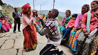 पहाड़ी नामकरण पार्टी में आमा- बूबू का खतरनाक डांँस  || Pahadi Namkaran || pahadi lifestyle vlogs